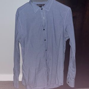 Michael Kors Blue Plaid Medium Long Sleeve Button Down
